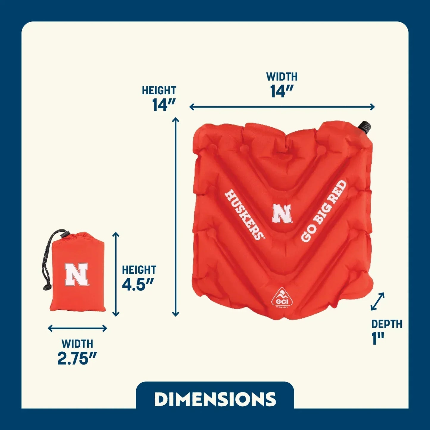 College V Seat™ Inflatable Stadium Cushion - Nebraska Cornhuskers - Home Choice