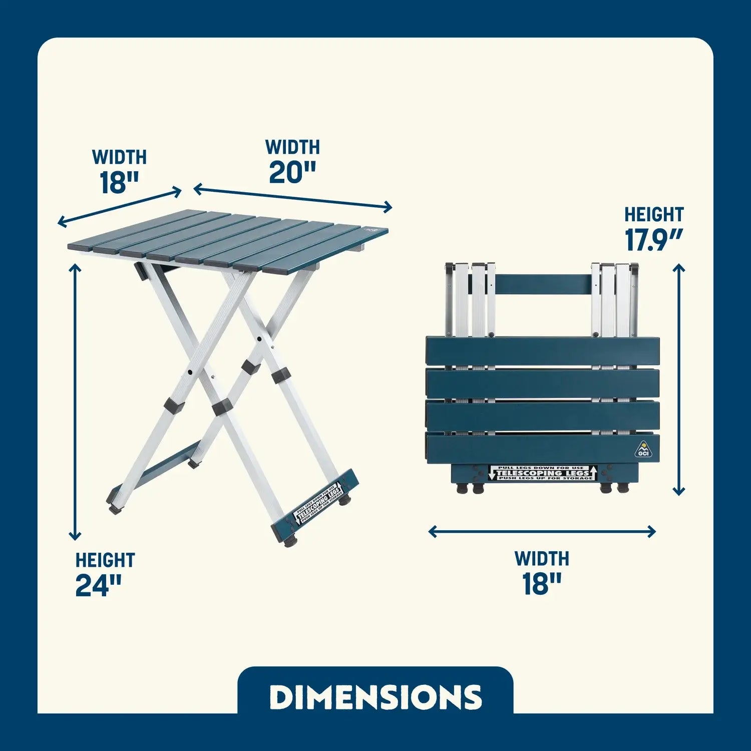 Compact Camp Table 20™ - Clean Bundle