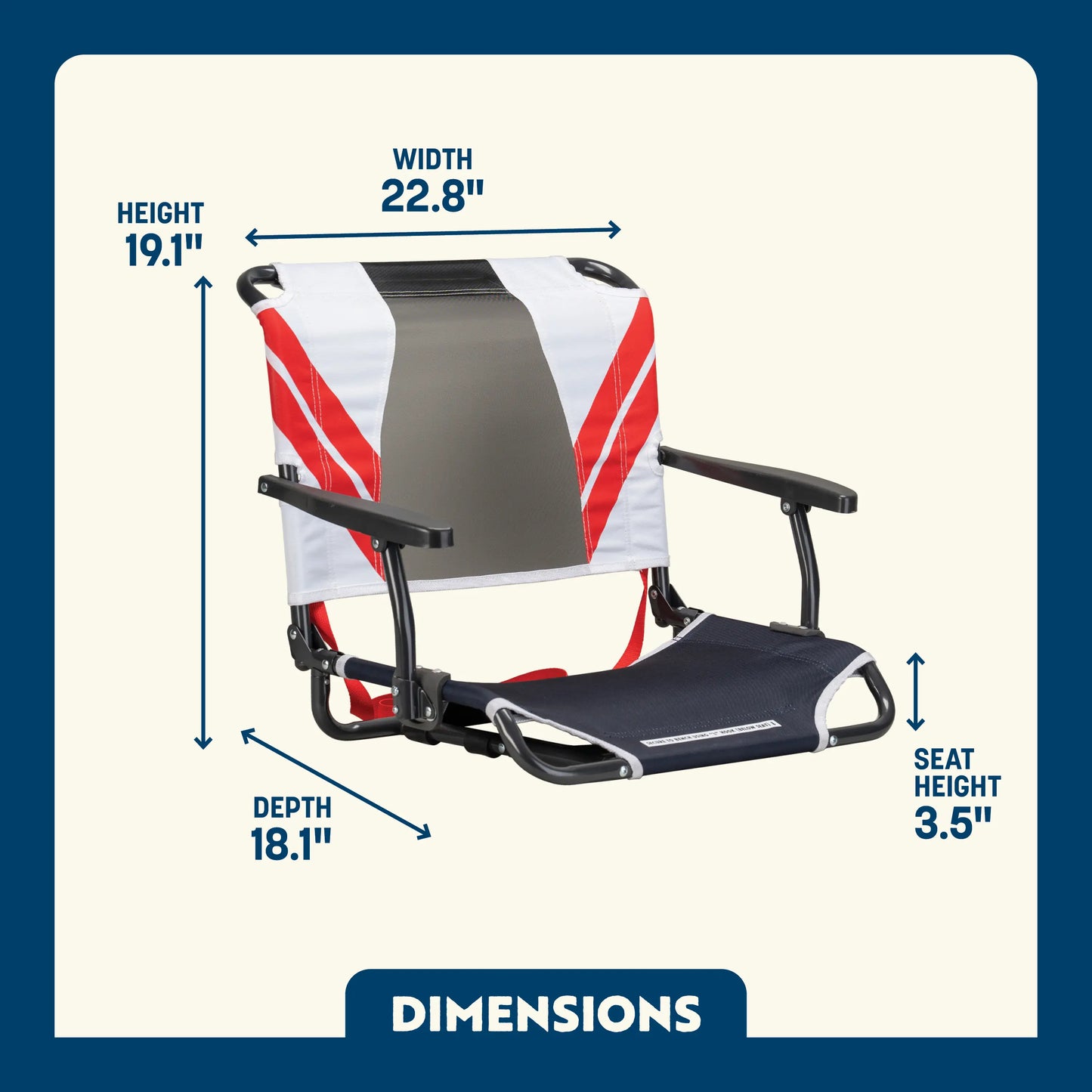 Big Comfort Stadium Chair™ with Armrests - Fresh Pair