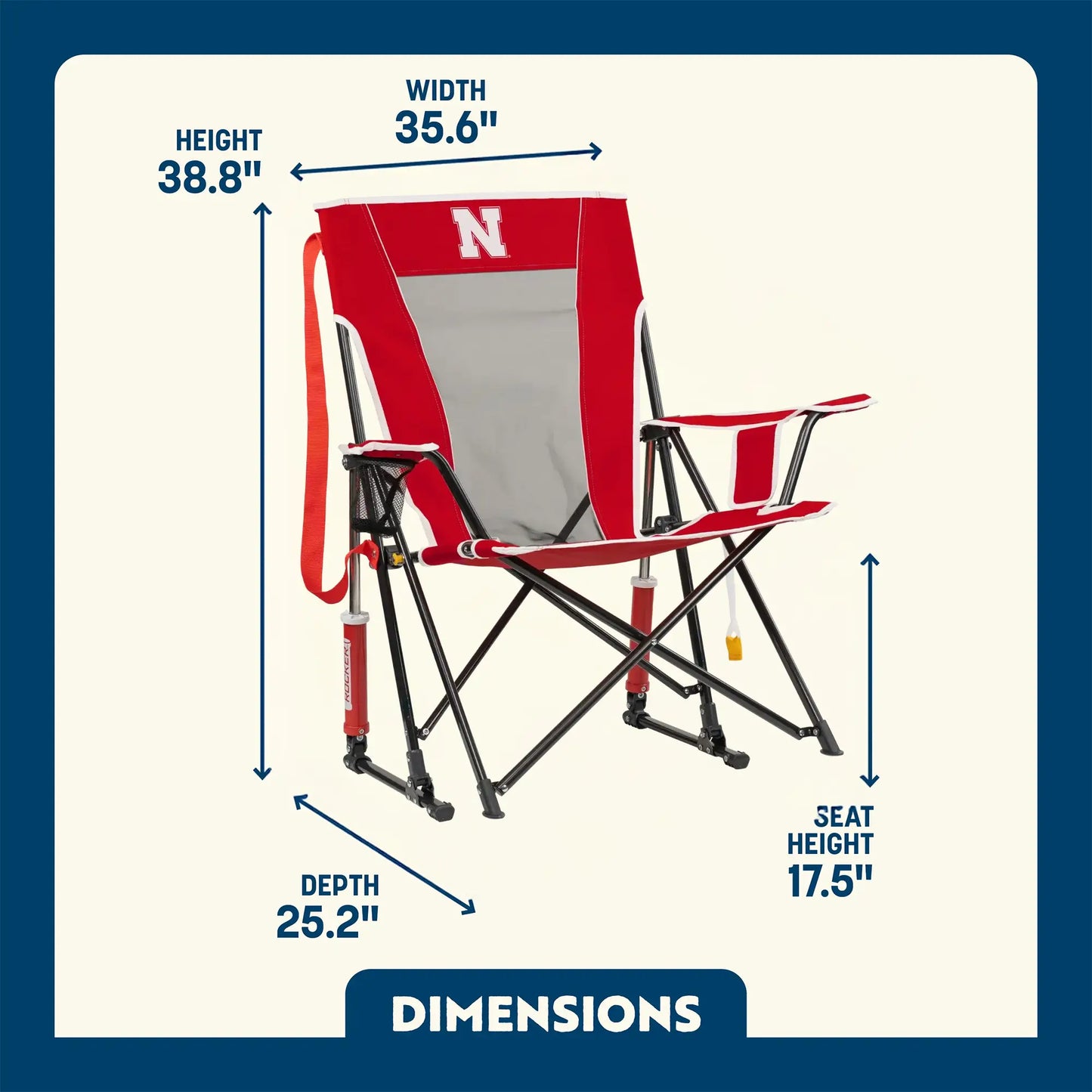 College Comfort Pro Rocker™ - Nebraska Cornhuskers - Weekend Pair